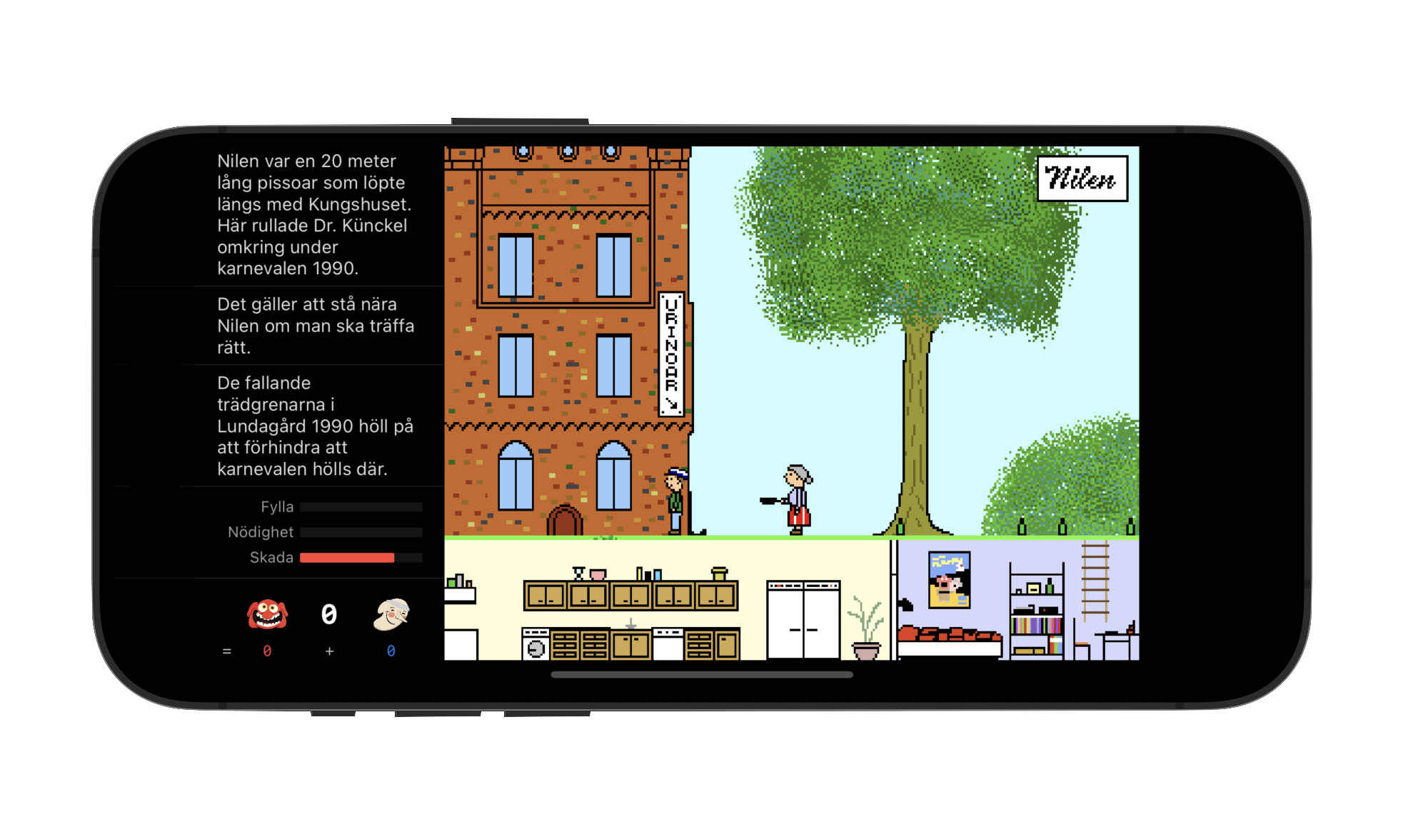 iPhone-skärm som visar den moderna versionen av Dubbelmoral